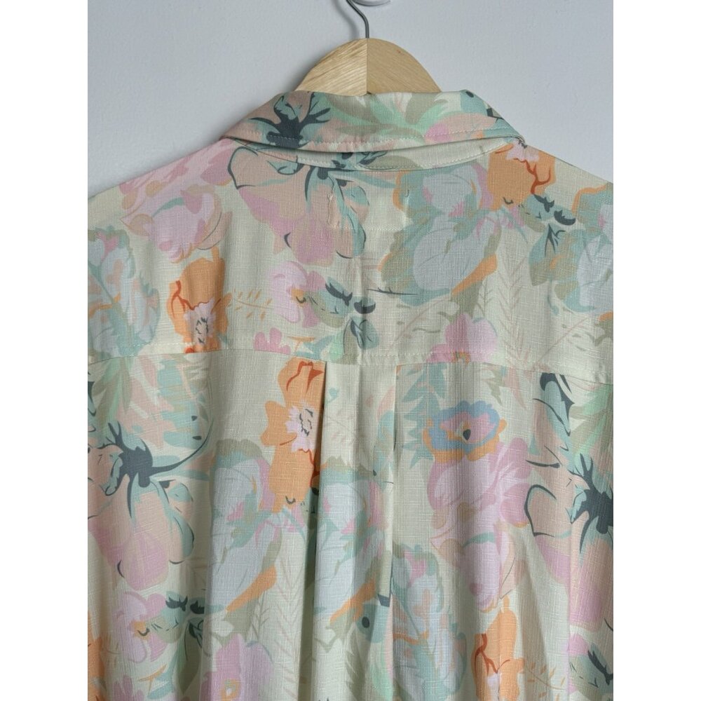 L'Atiste Women’s 2X Floral Utility Jogger Jumpsuit Roll Tab Sleeve Cottagecore - Picture 9 of 13